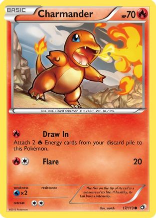 Charmander 017 - Reverse Holofoil Legendary Treasures - Common