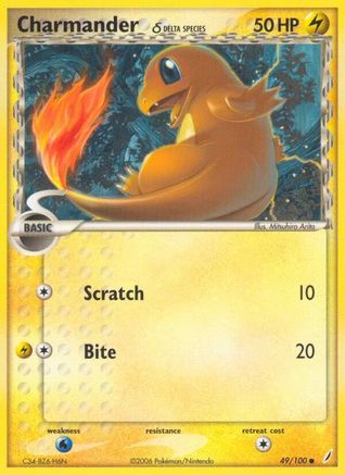 Charmander (Delta Species) 049 - Reverse Holofoil Crystal Guardians - Common