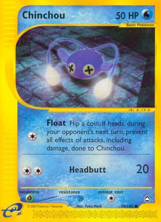 Chinchou (70) - Reverse Holofoil Aquapolis - Common