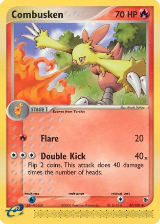 Combusken 027/109 - Reverse Holofoil Ruby and Sapphire - Uncommon