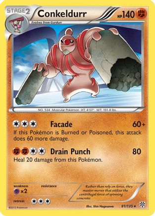 Conkeldurr - Reverse Holofoil Plasma Storm - Rare