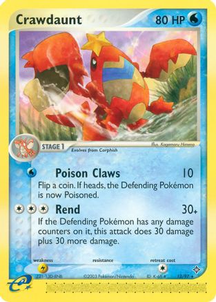 Crawdaunt - 13/97/97 - Reverse Holofoil Dragon - Rare