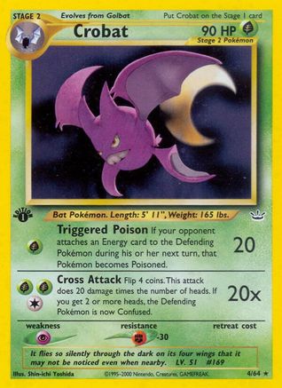 Crobat - 1st Edition Holofoil Neo Revelation - Holo Rare