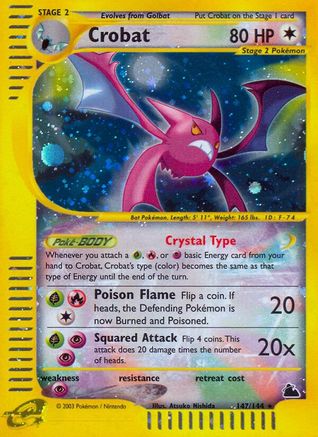 Crobat (147) - Reverse Holofoil Skyridge - Secret Rare