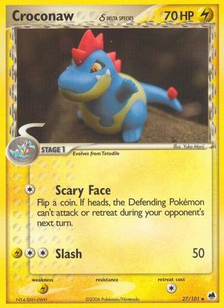 Croconaw (Delta Species) 027 - Reverse Holofoil Dragon Frontiers - Uncommon
