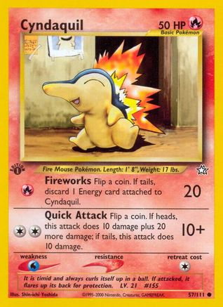 Cyndaquil (57) (57) 057 - 1st Edition Neo Genesis - Common