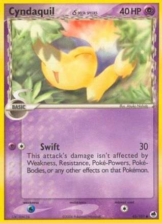 Cyndaquil (Delta Species) 045 - Reverse Holofoil Dragon Frontiers - Common