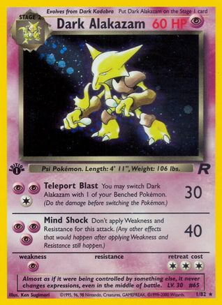 Dark Alakazam (1) (1) 001 - 1st Edition Holofoil Team Rocket - Holo Rare
