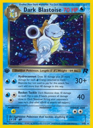 Dark Blastoise (3) (3) 003 - 1st Edition Holofoil Team Rocket - Holo Rare