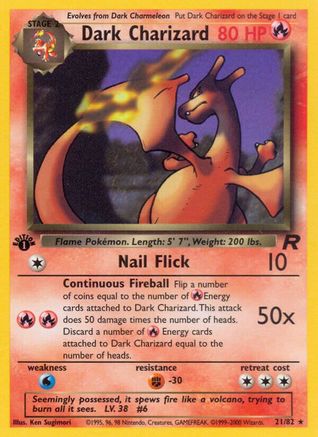 Dark Charizard (21) (21) 021 - 1st Edition Team Rocket - Rare