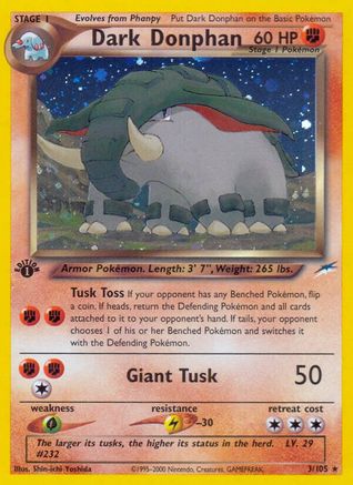 Dark Donphan - 1st Edition Holofoil Neo Destiny - Holo Rare
