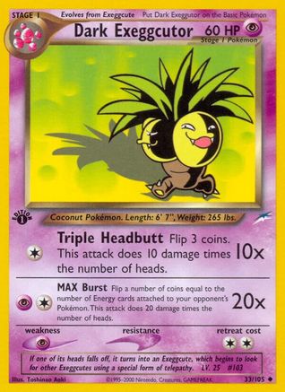 Dark Exeggcutor 033 - Unlimited Neo Destiny - Uncommon