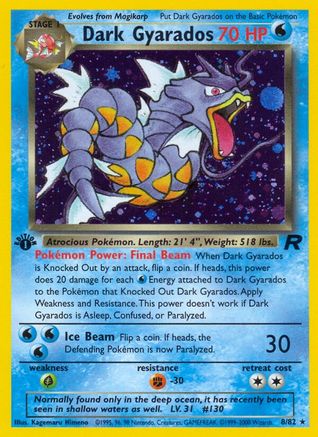 Dark Gyarados (8) (8) 008 - 1st Edition Holofoil Team Rocket - Holo Rare
