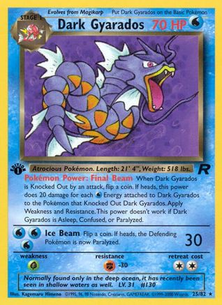 Dark Gyarados (25) (25) 025 - 1st Edition Team Rocket - Rare