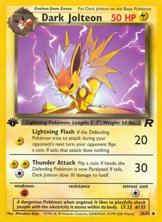 Dark Jolteon 038 - 1st Edition Team Rocket - Uncommon