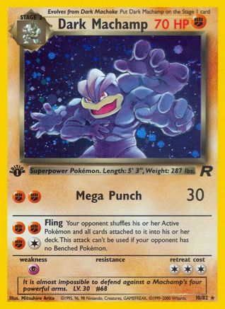Dark Machamp (10) (10) 010 - 1st Edition Holofoil Team Rocket - Holo Rare