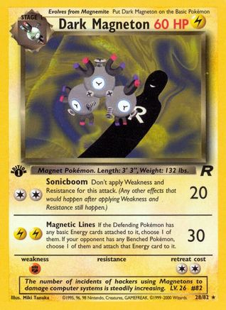 Dark Magneton (28) (28) 028 - 1st Edition Team Rocket - Rare