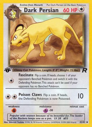 Dark Persian 042 - 1st Edition Team Rocket - Uncommon