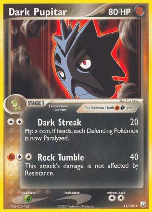 Dark Pupitar 041/109 - Reverse Holofoil Team Rocket Returns - Uncommon