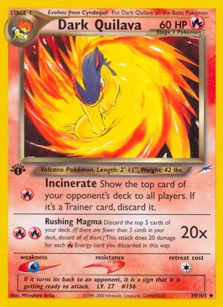 Dark Quilava 039 - 1st Edition Neo Destiny - Uncommon