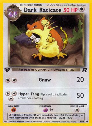 Dark Raticate 051 - 1st Edition Team Rocket - Common
