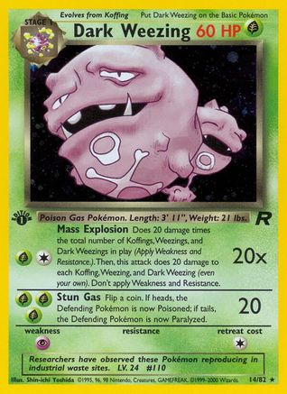 Dark Weezing (14) (14) 014 - 1st Edition Holofoil Team Rocket - Holo Rare