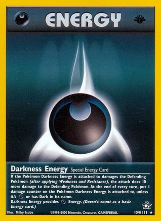 Darkness Energy 104 - 1st Edition Neo Genesis - Rare