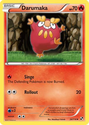 Darumaka (24) - Reverse Holofoil Black and White - Uncommon