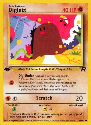 Diglett 052 - 1st Edition Team Rocket - Common