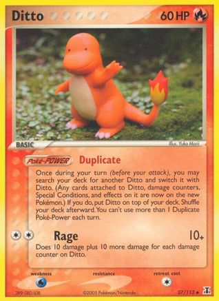 Ditto (Charmander) 037/113 - Reverse Holofoil Delta Species - Uncommon
