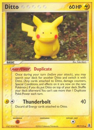Ditto (Pikachu) 039/113 - Reverse Holofoil Delta Species - Uncommon