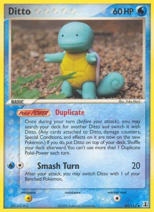 Ditto (Squirtle) 040/113 - Reverse Holofoil Delta Species - Uncommon