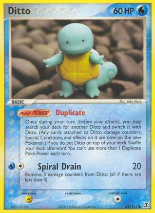 Ditto (Squirtle) 064/113 - Reverse Holofoil Delta Species - Common