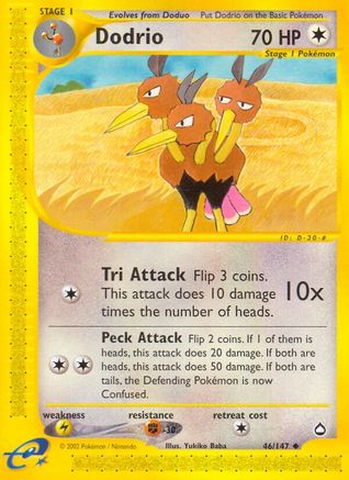 Dodrio - Reverse Holofoil Aquapolis - Uncommon