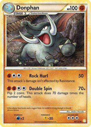 Donphan 040 HeartGold SoulSilver - Uncommon