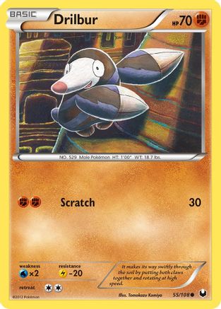 Drilbur 055 - Reverse Holofoil Dark Explorers - Common