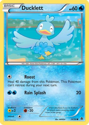 Ducklett 026 - Reverse Holofoil Emerging Powers - Common