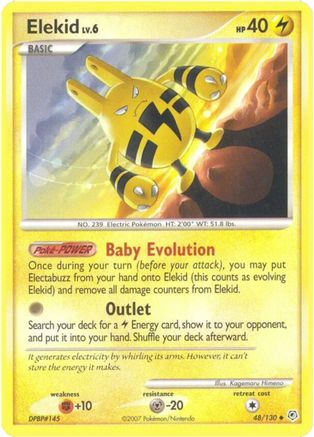 Elekid 048/130 - Reverse Holofoil Diamond and Pearl - Uncommon