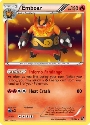 Emboar (20)/114 - Holofoil Black and White - Holo Rare