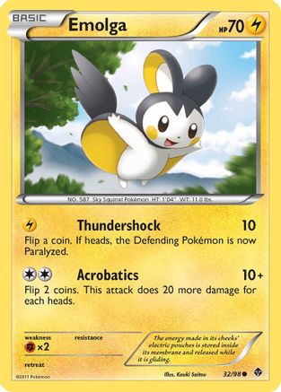 Emolga - Reverse Holofoil Emerging Powers - Common