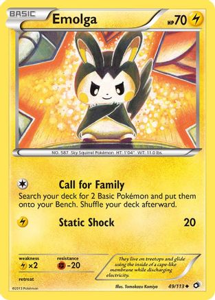 Emolga 049 - Reverse Holofoil Legendary Treasures - Uncommon