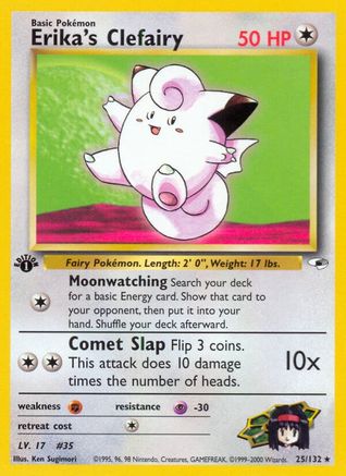 Erika's Clefairy 025 - 1st Edition Gym Heroes - Rare