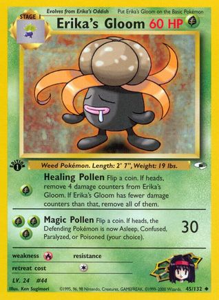 Erika's Gloom (45) (45) 045 - 1st Edition Gym Heroes - Uncommon