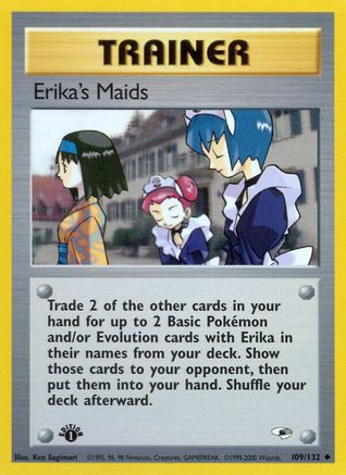 Erika's Maids 109 - 1st Edition Gym Heroes - Uncommon