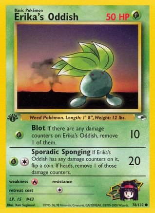 Erika's Oddish (78) (78) 078 - 1st Edition Gym Heroes - Common