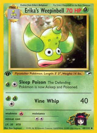 Erika's Weepinbell (49) (49) 049 - 1st Edition Gym Heroes - Uncommon