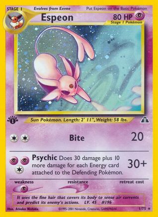Espeon (1) - 1st Edition Holofoil Neo Discovery - Holo Rare