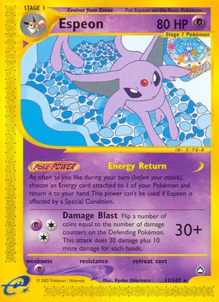 Espeon - Reverse Holofoil Aquapolis - Rare