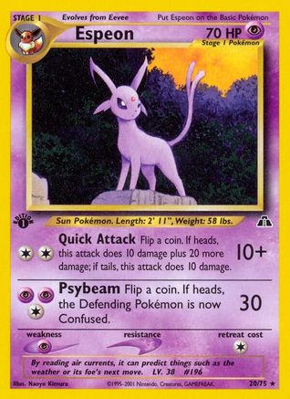 Espeon (20) (20) 020 - 1st Edition Neo Discovery - Rare