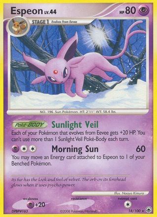 Espeon 018 - Reverse Holofoil Majestic Dawn - Rare